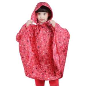 Poncho pluie bébé rouge étoiles