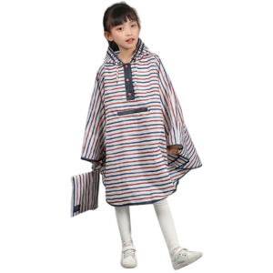 Poncho pluie bébé rayé
