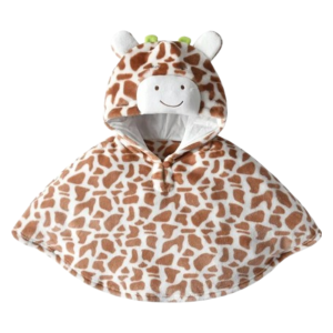 Poncho bébé d'hiver en coton vache beige