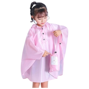 Poncho pluie bébé rose