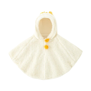 Poncho bébé de voiture en polaire blanc