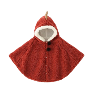Poncho bébé de voiture en polaire bordeaux