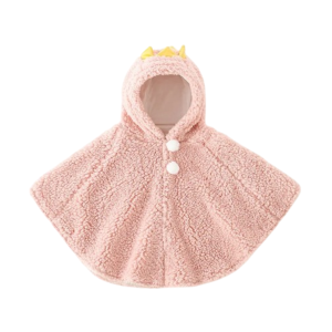 Poncho bébé de voiture en polaire rose