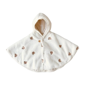 Poncho bébé de voiture en velours ourson