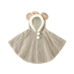 Poncho bébé de voiture en polaire gris