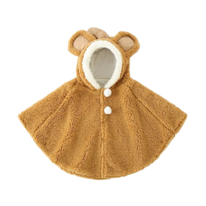 Poncho bébé de voiture en polaire brun