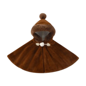 Poncho bébé de voyage en polaire marron