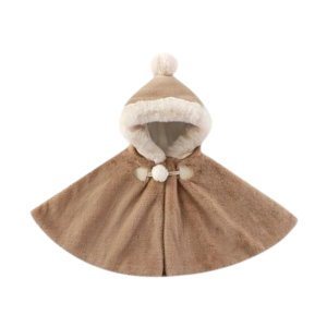 Poncho bébé de voyage en polaire café