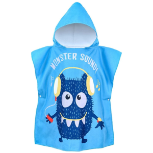 Poncho serviette bébé garçon monstre