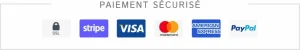 Paiement sécurisé : SSL, Stripe, Visa, Mastercard, American Express, PayPal